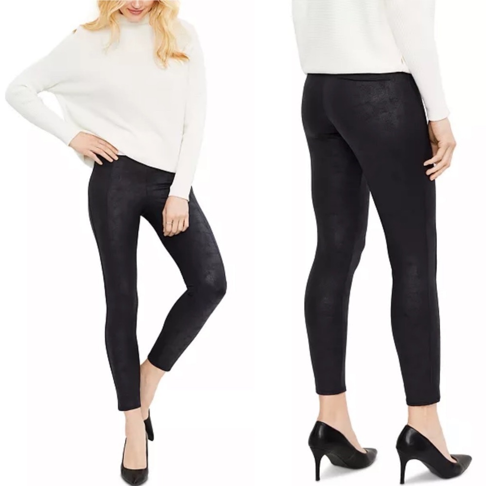 NWT faux leather post pregnancy leggings bounce back black 6902